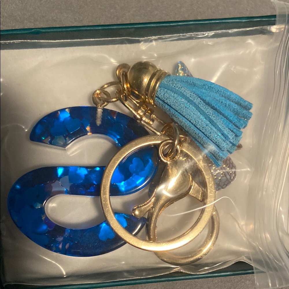 Blue and Gold Keychain with Tassel